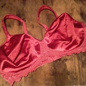 NWOT Sexy 38D Red Lace Vassarette Gorgeous Unpadded Wirefree Beautiful Bra